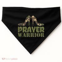 Camo Heels Prayer Warrior Faith God Jesus USA-Made Doggie Bandana thumb 0