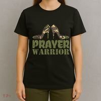 Camo Heels Prayer Warrior Faith God Jesus T-Shirt thumb 4