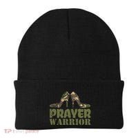 Camo Heels Prayer Warrior Faith God Jesus Beanie thumb 0