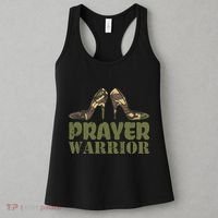 Camo Heels Prayer Warrior Faith God Jesus Women's Tank Top thumb 3