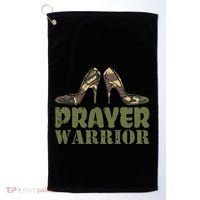 Camo Heels Prayer Warrior Faith God Jesus Golf Towel thumb 0