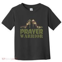 Camo Heels Prayer Warrior Faith God Jesus Toddler T-Shirt thumb 0