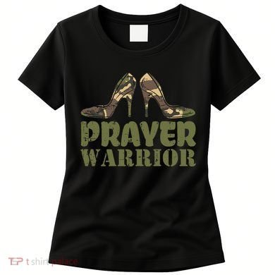 Camo Heels Prayer Warrior Faith God Jesus Women's T-Shirt