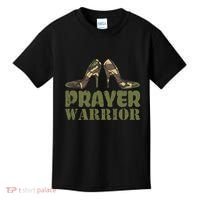 Camo Heels Prayer Warrior Faith God Jesus Kids T-Shirt thumb 0