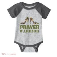 Camo Heels Prayer Warrior Faith God Jesus Infant Baby Jersey Bodysuit thumb 0