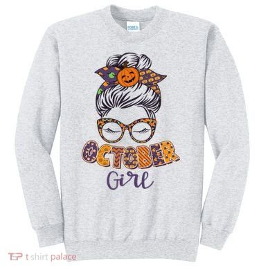 Cute Halloween Patterns October Girl Sweatshirt