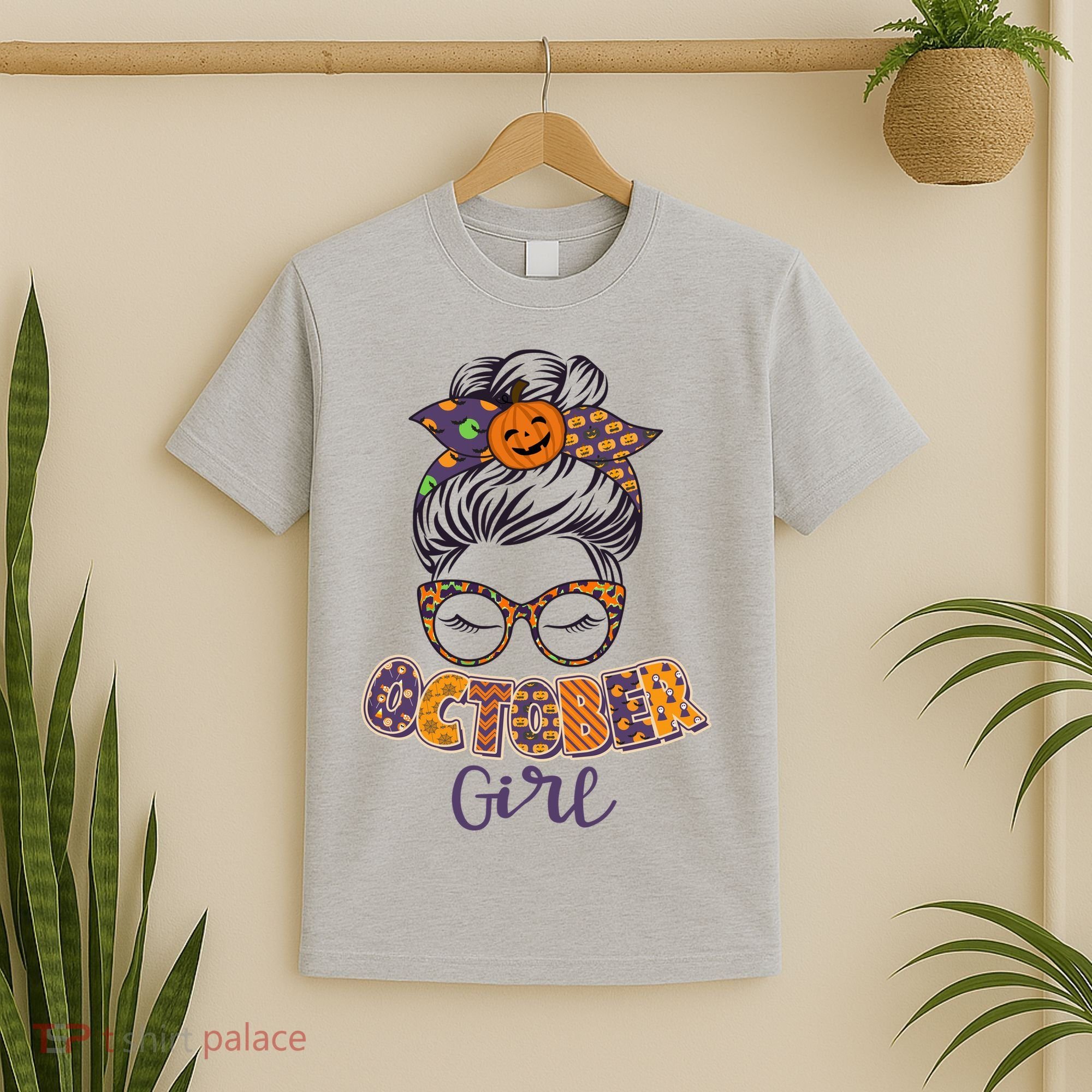 Cute Halloween Patterns October Girl T-Shirt