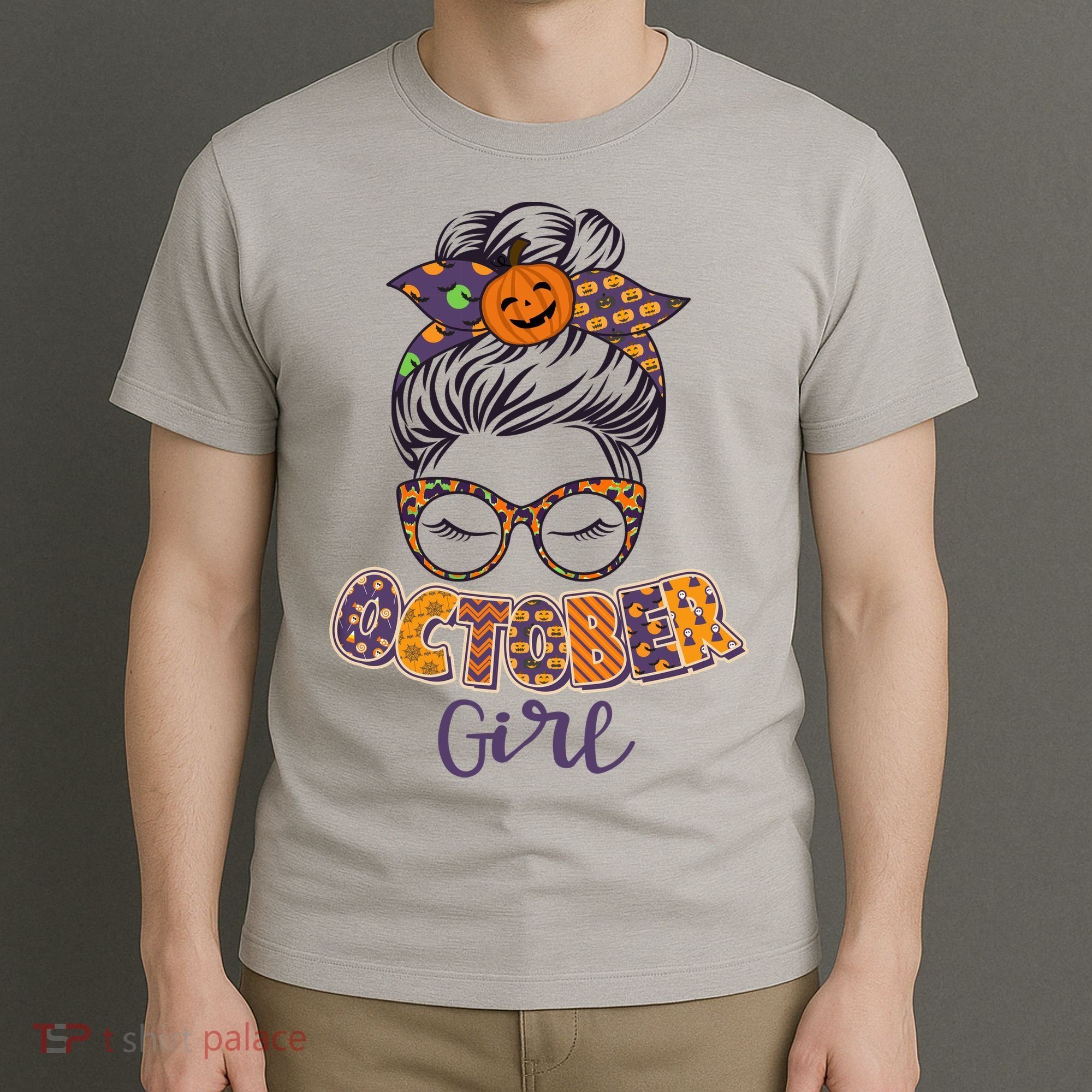 Cute Halloween Patterns October Girl T-Shirt