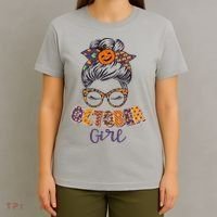 Cute Halloween Patterns October Girl T-Shirt thumb 4