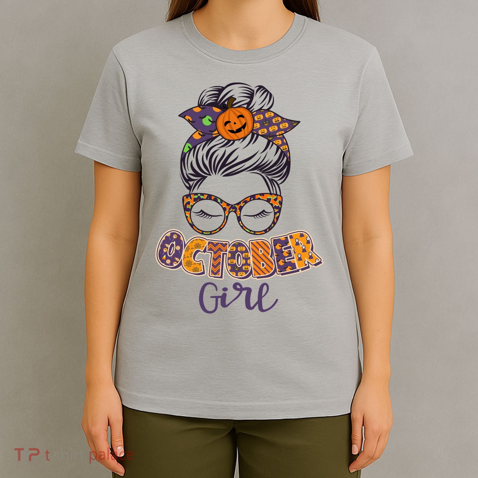 Cute Halloween Patterns October Girl T-Shirt