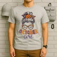 Cute Halloween Patterns October Girl T-Shirt thumb 6