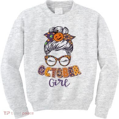 Cute Halloween Patterns October Girl Kids Sweatshirt