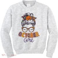 Cute Halloween Patterns October Girl Kids Sweatshirt thumb 0
