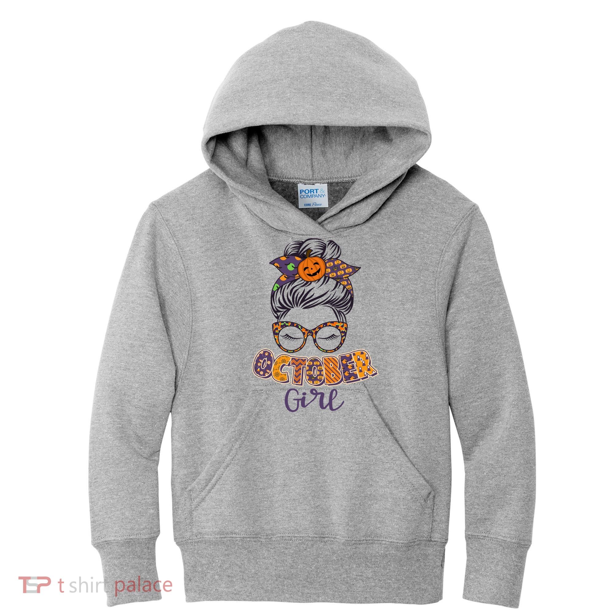 Cute Halloween Patterns October Girl Kids Hoodie