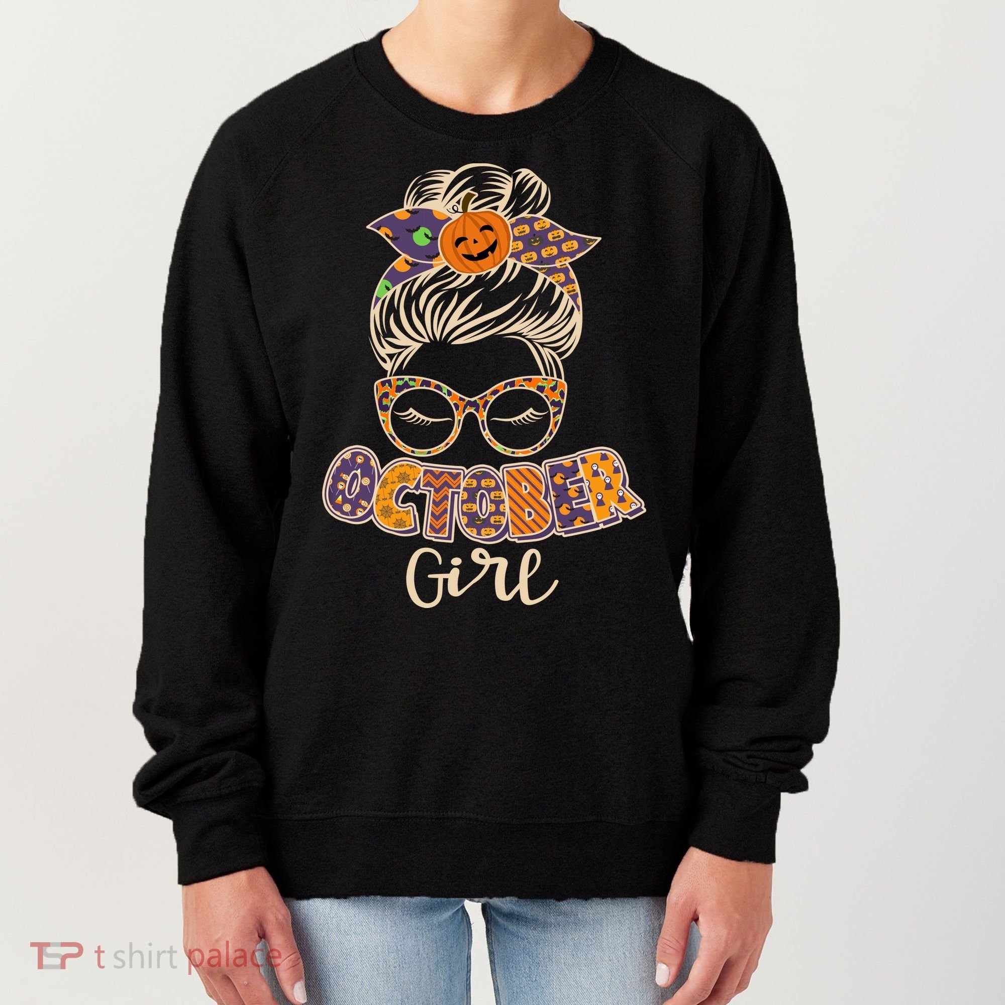 Cute Halloween Patterns October Girl Women's Sweatshirt