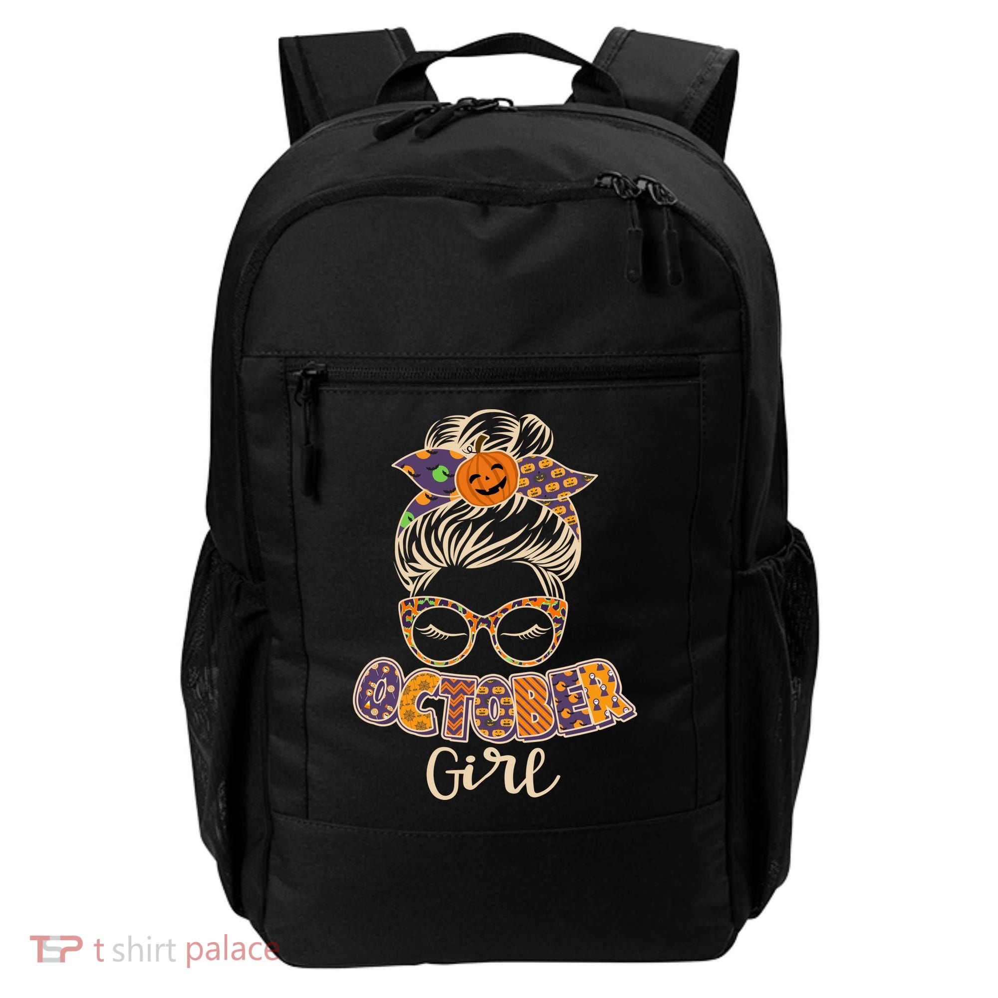 Cute Halloween Patterns October Girl Backpack