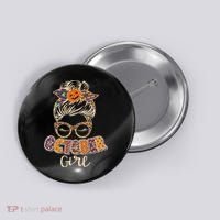 Cute Halloween Patterns October Girl Button thumb 0