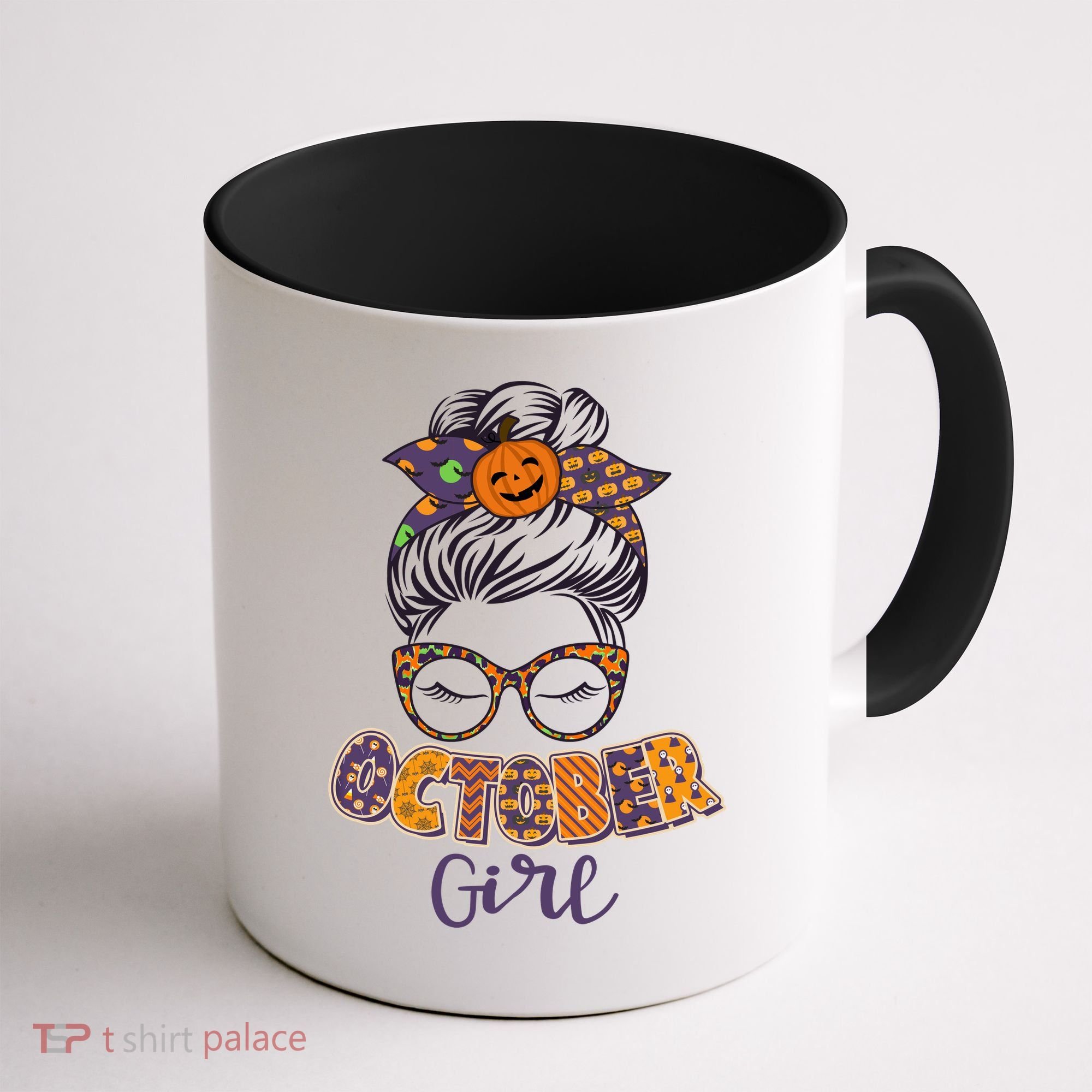 Cute Halloween Patterns October Girl Coffee Mug