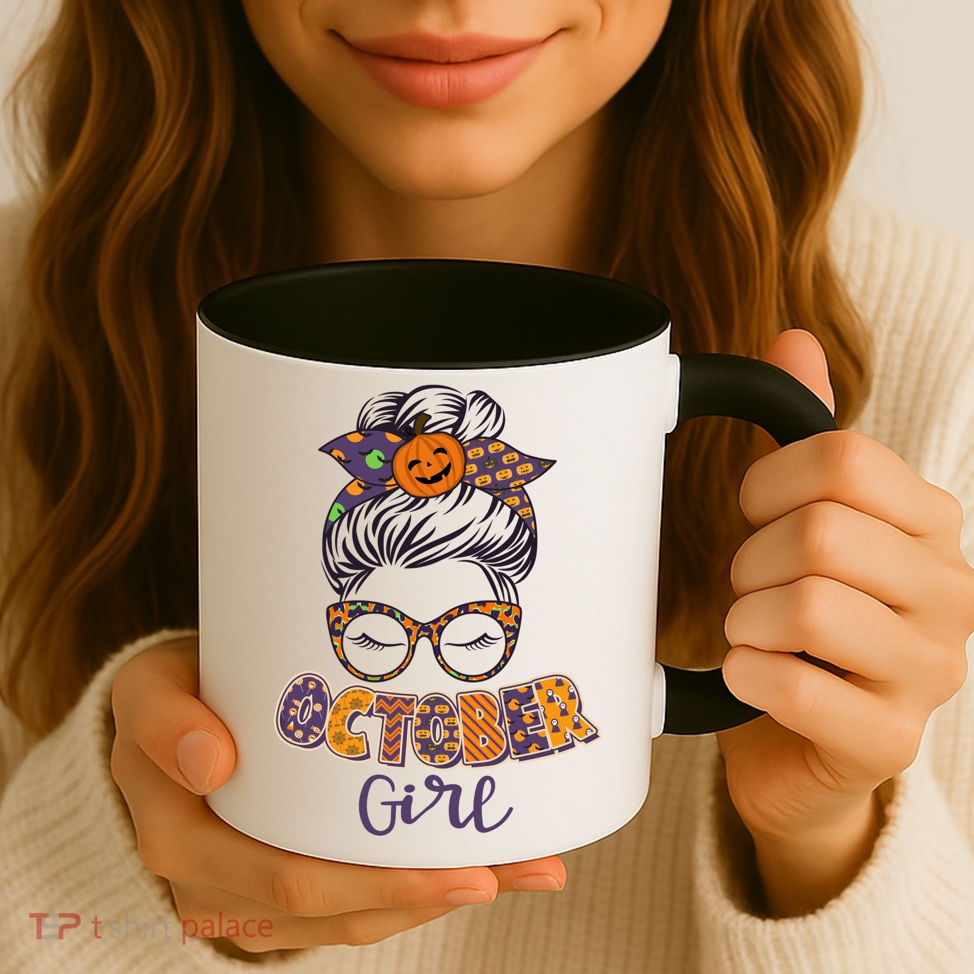 Cute Halloween Patterns October Girl Coffee Mug