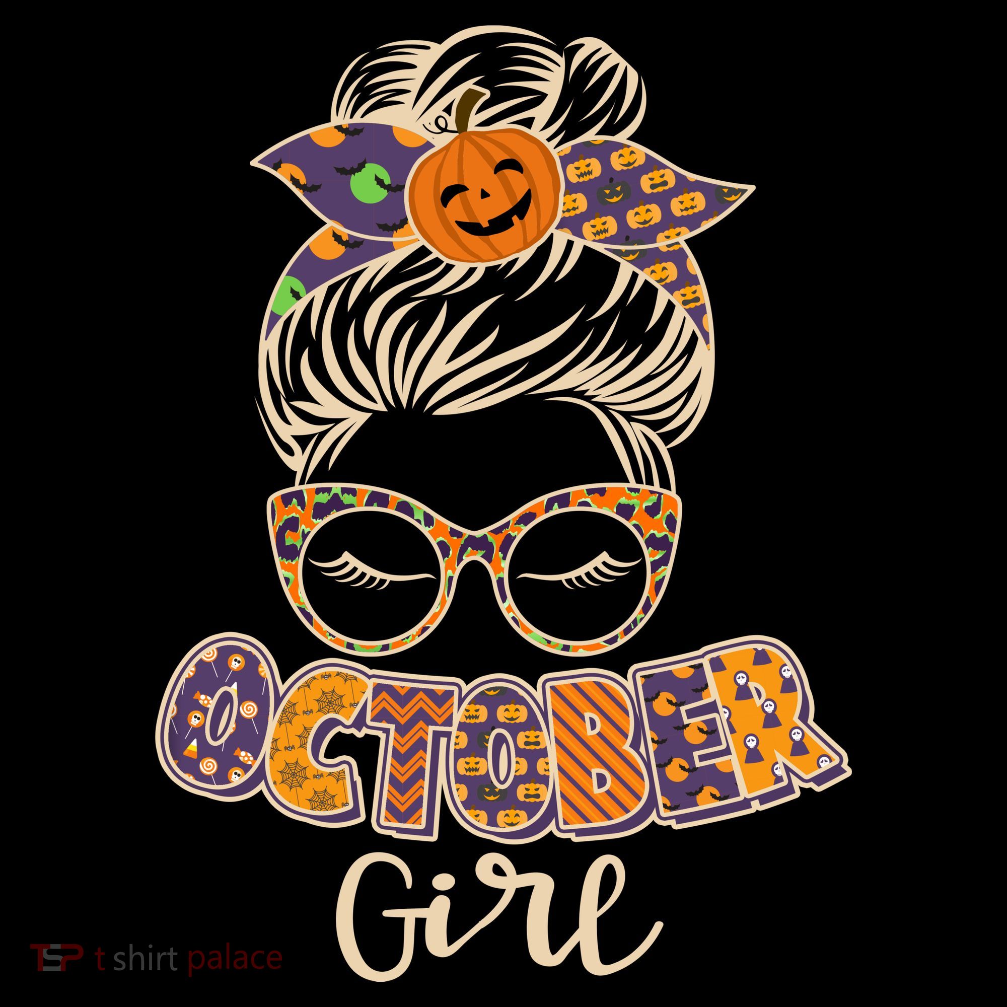 Cute Halloween Patterns October Girl Coaster