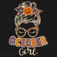 Cute Halloween Patterns October Girl Polo thumb 3