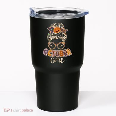Cute Halloween Patterns October Girl Tumbler