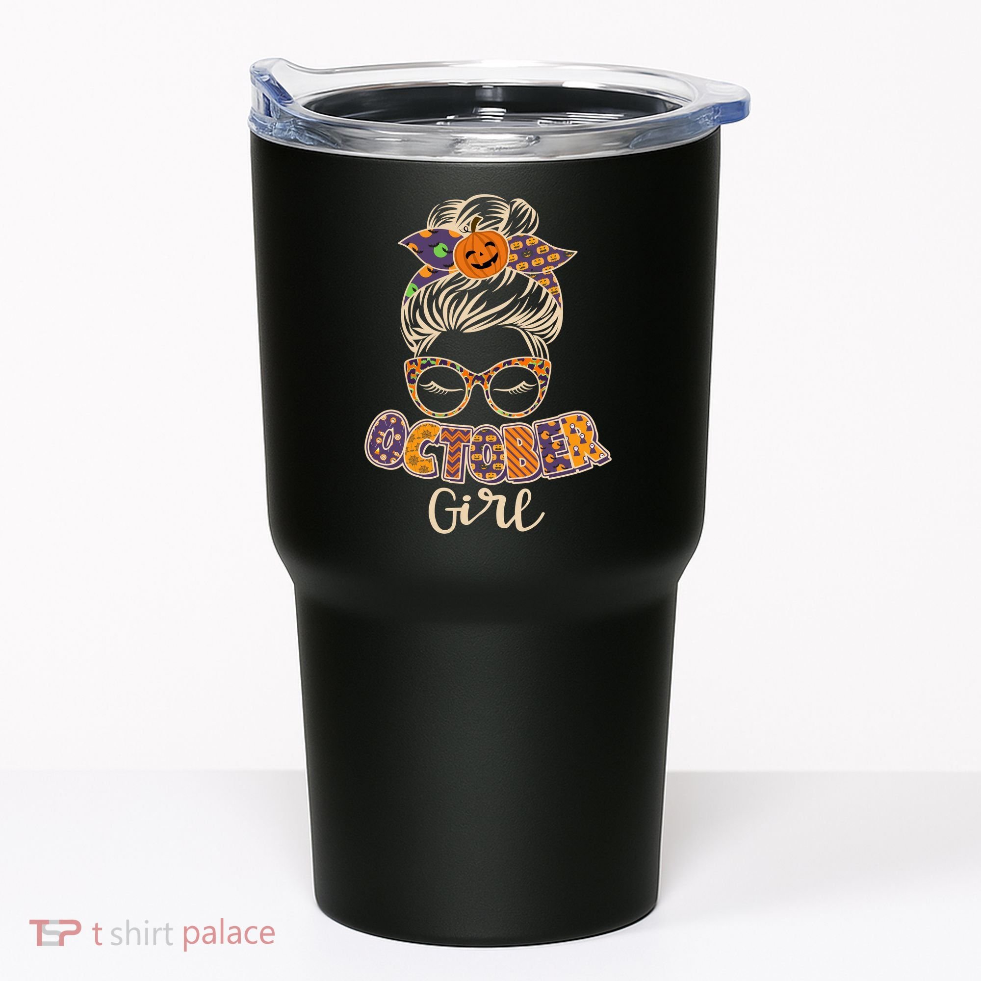 Cute Halloween Patterns October Girl Tumbler