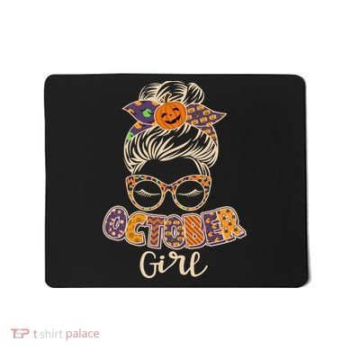 Cute Halloween Patterns October Girl Mousepad