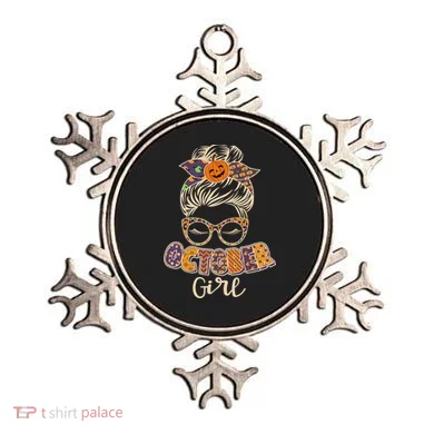 Cute Halloween Patterns October Girl Ornament