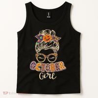 Cute Halloween Patterns October Girl Tank Top thumb 2