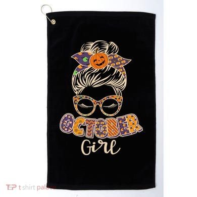 Cute Halloween Patterns October Girl Golf Towel