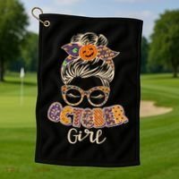 Cute Halloween Patterns October Girl Golf Towel thumb 1