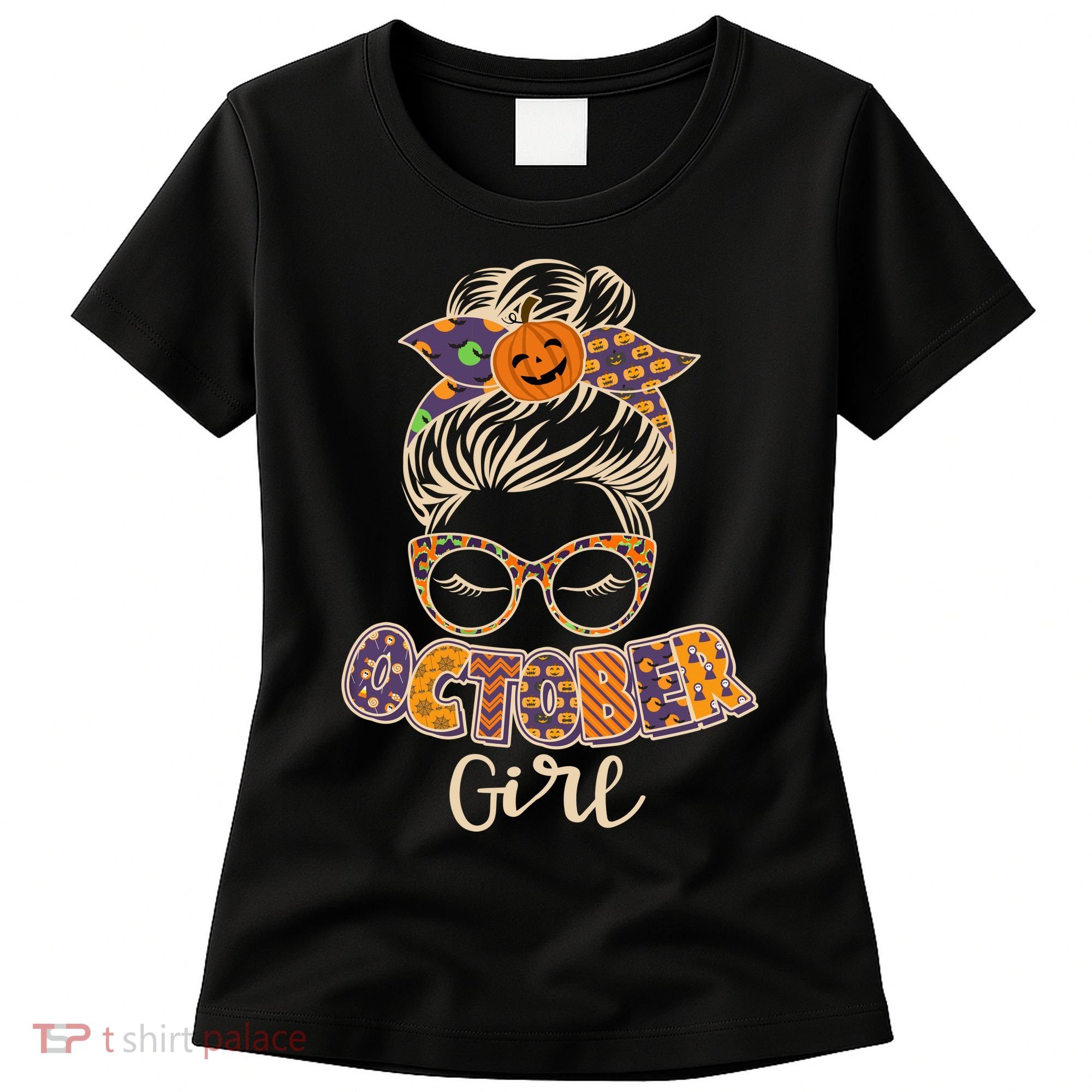 Cute Halloween Patterns October Girl Women's T-Shirt