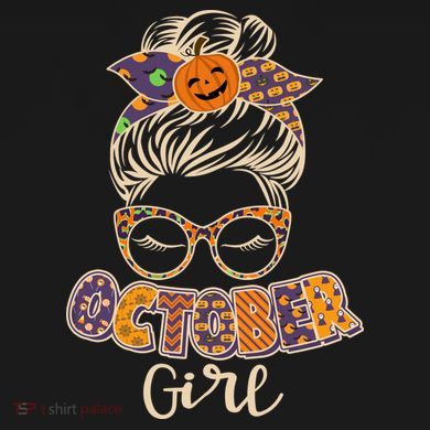 Cute Halloween Patterns October Girl Women's Tri-Blend 3/4-Sleeve Raglan Shirt