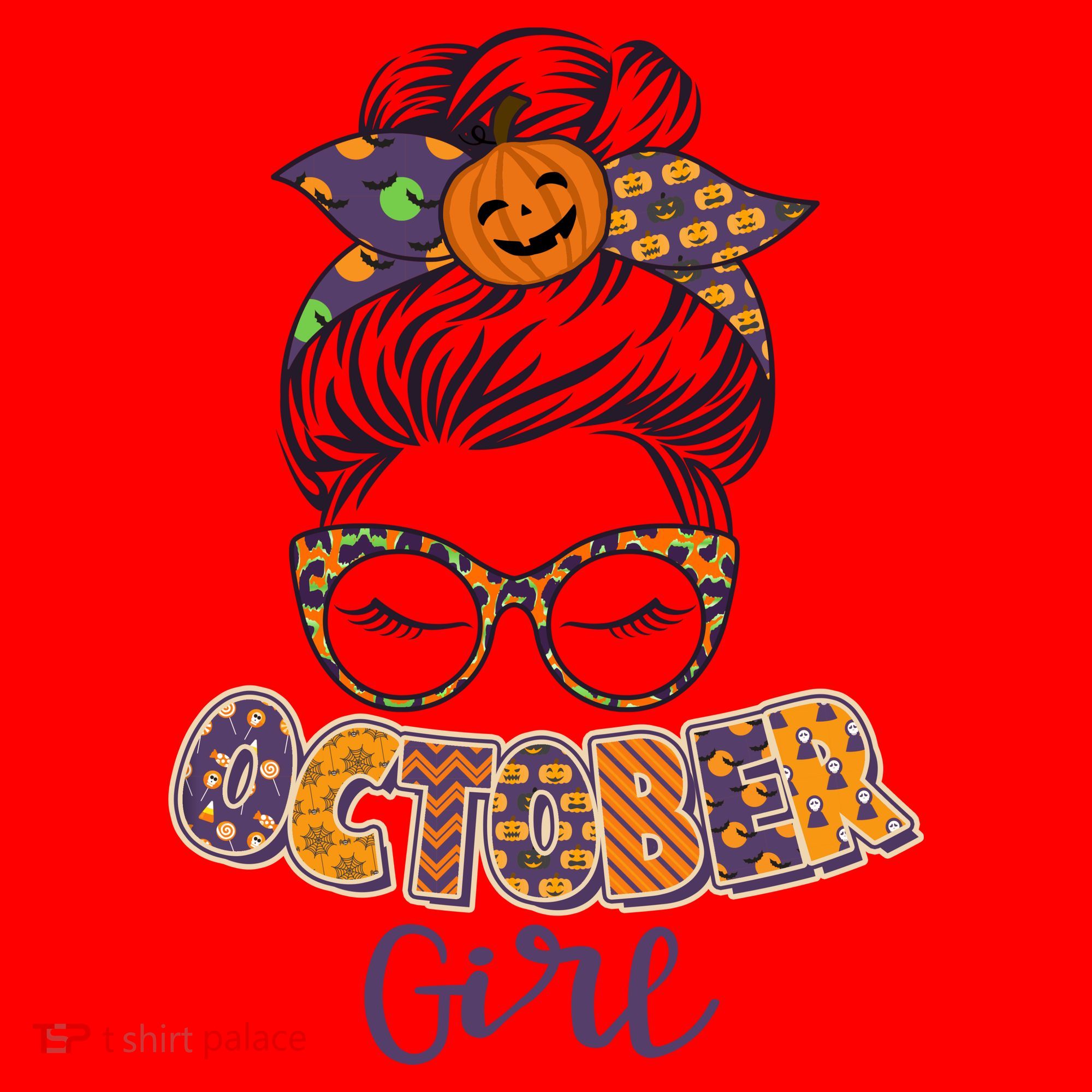 Cute Halloween Patterns October Girl Santa Hat