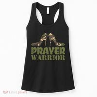 Camo Heels Prayer Warrior Faith God Jesus Christian Women's Tank Top thumb 0