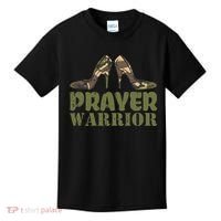 Camo Heels Prayer Warrior Faith God Jesus Christian Kids T-Shirt thumb 0