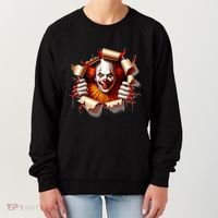 Creepy Halloween Peeking Through Clown Women's Sweatshirt thumb 0