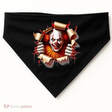 Creepy Halloween Peeking Through Clown USA-Made Doggie Bandana