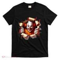 Creepy Halloween Peeking Through Clown T-Shirt thumb 0