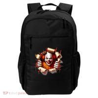 Creepy Halloween Peeking Through Clown Backpack thumb 0