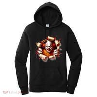 Creepy Halloween Peeking Through Clown Women's Hoodie thumb 0