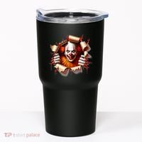 Creepy Halloween Peeking Through Clown Tumbler thumb 0