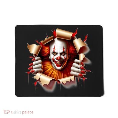 Creepy Halloween Peeking Through Clown Mousepad