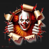 Creepy Halloween Peeking Through Clown Baby Bodysuit thumb 2