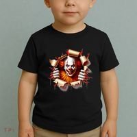 Creepy Halloween Peeking Through Clown Toddler T-Shirt thumb 2