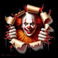 Creepy Halloween Peeking Through Clown Women's T-Shirt thumb 6