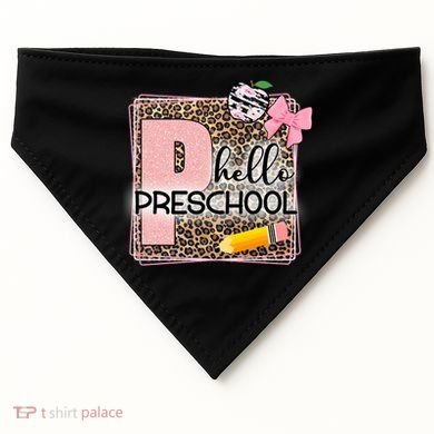 Cute Hello Pre School Teachers Students USA-Made Doggie Bandana