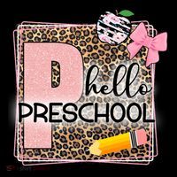 Cute Hello Pre School Teachers Students USA-Made Doggie Bandana thumb 2