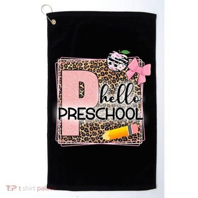 Cute Hello Pre School Teachers Students Golf Towel